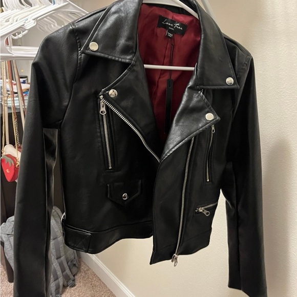 Women's Black faux LeatherJacket - love tree - Picture 2 of 5